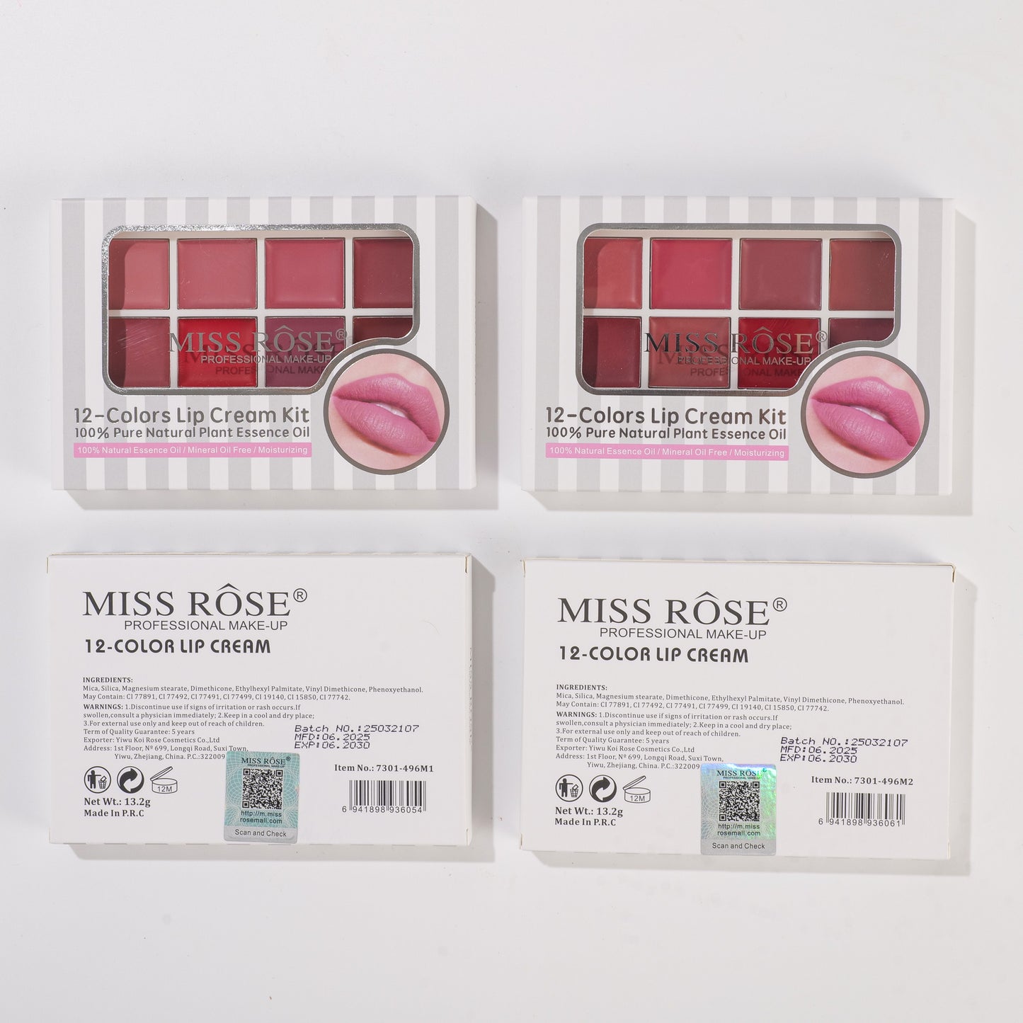 Miss Rose 12-Color Creamy Lipstick Palette | 7301-496DZ12
