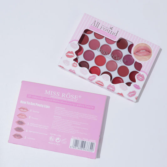 Miss Rose 24 Color Creamy Lipstick Palette | 7301-489M