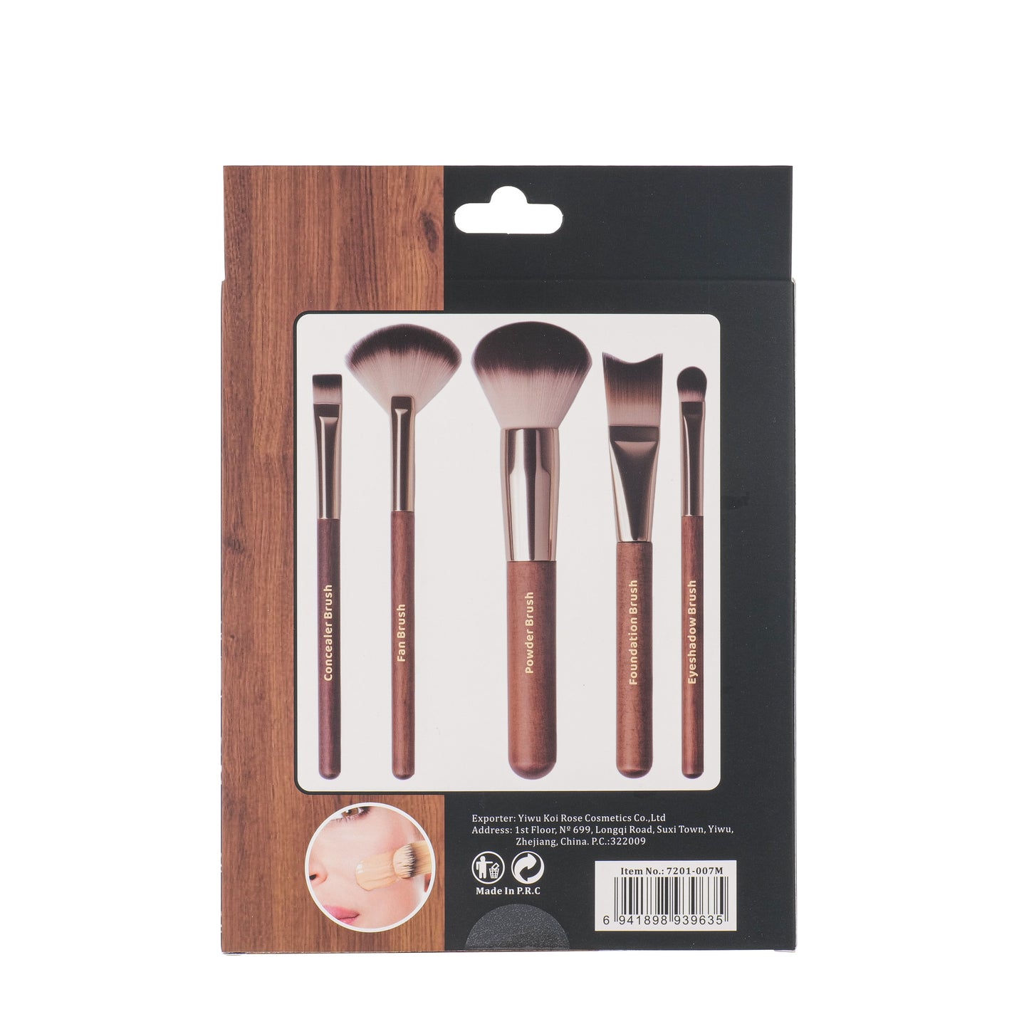 Miss Rose 5 Pieces Marble Makeup Brush Set