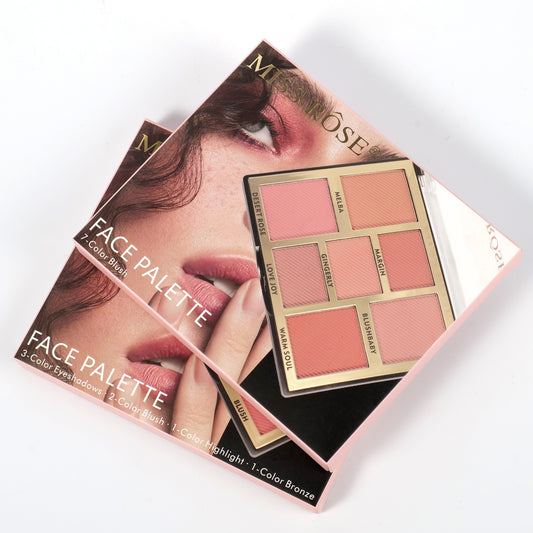 Miss Rose 7 Color make up kit, 3-color eyeshadow 2 -color blush 1-color highlight 1-color bronze | 7004-021N1