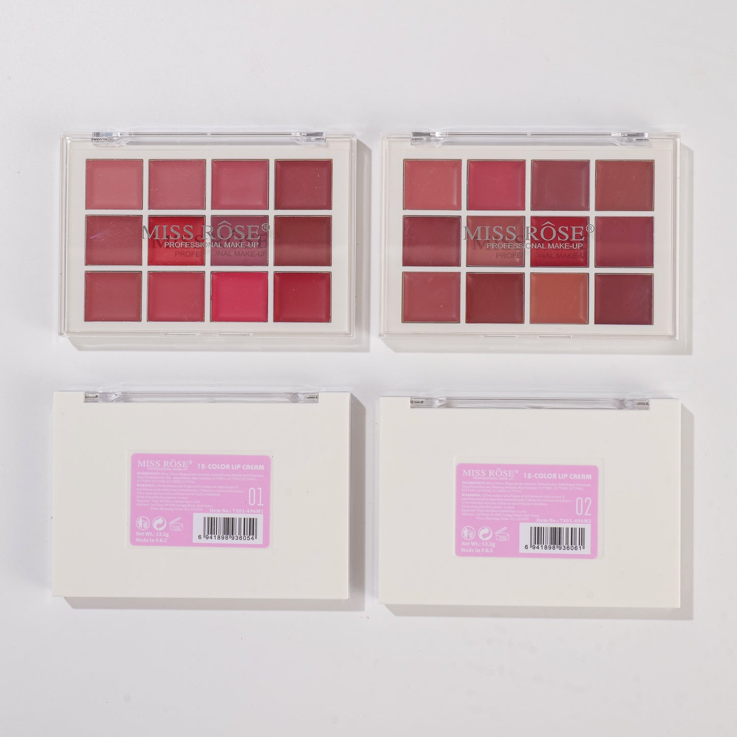 Miss Rose 12-Color Creamy Lipstick Palette | 7301-496DZ12