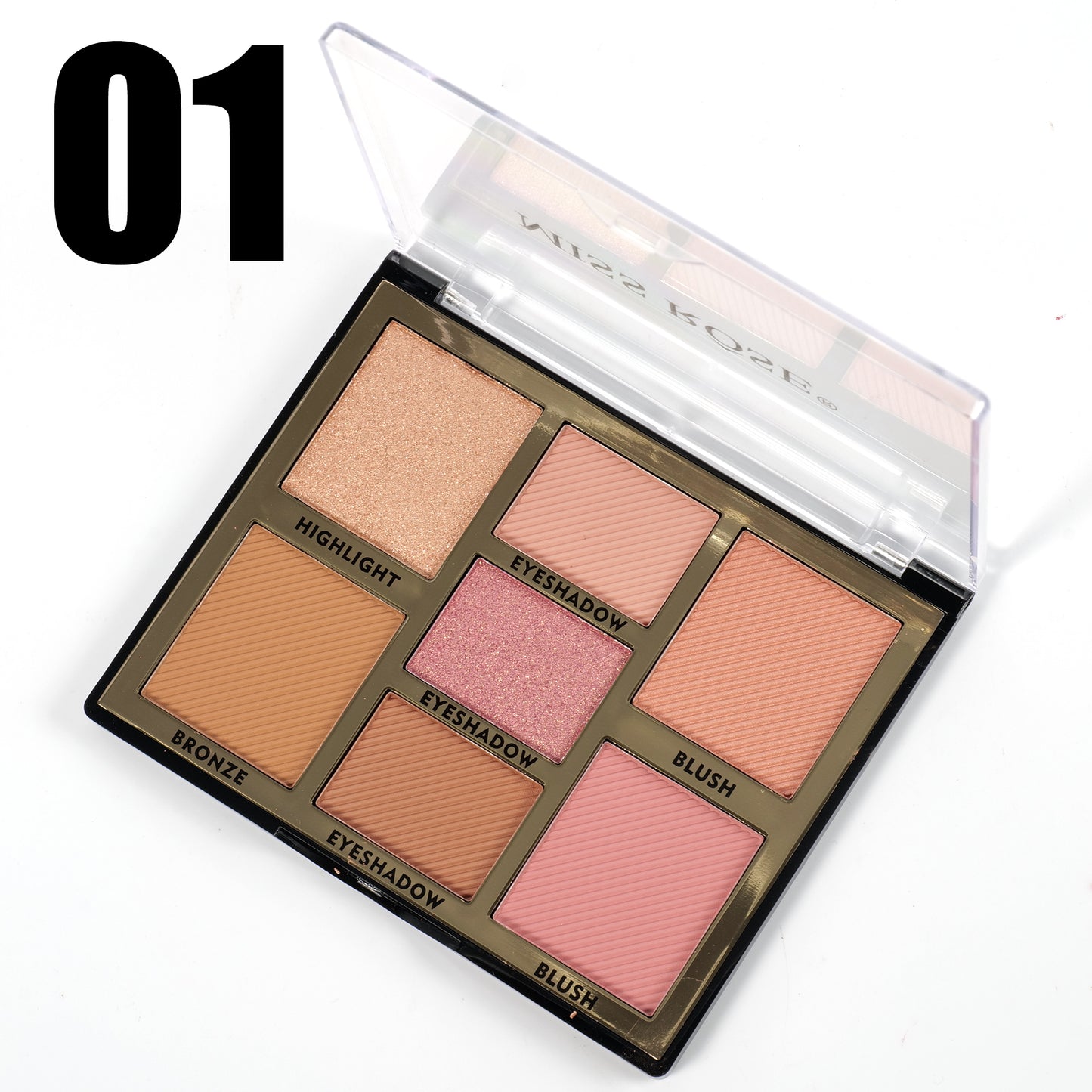 Miss Rose 7 Color make up kit, 3-color eyeshadow 2 -color blush 1-color highlight 1-color bronze | 7004-021N1
