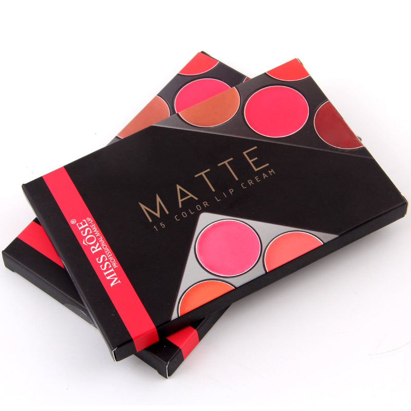 Miss Rose 15 Color Creamy Lipstick Palette | 7301-041I