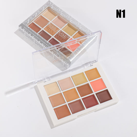 Miss Rose 12 Color Creamy Concealer, Contour & Corrector |7601-182DZ12