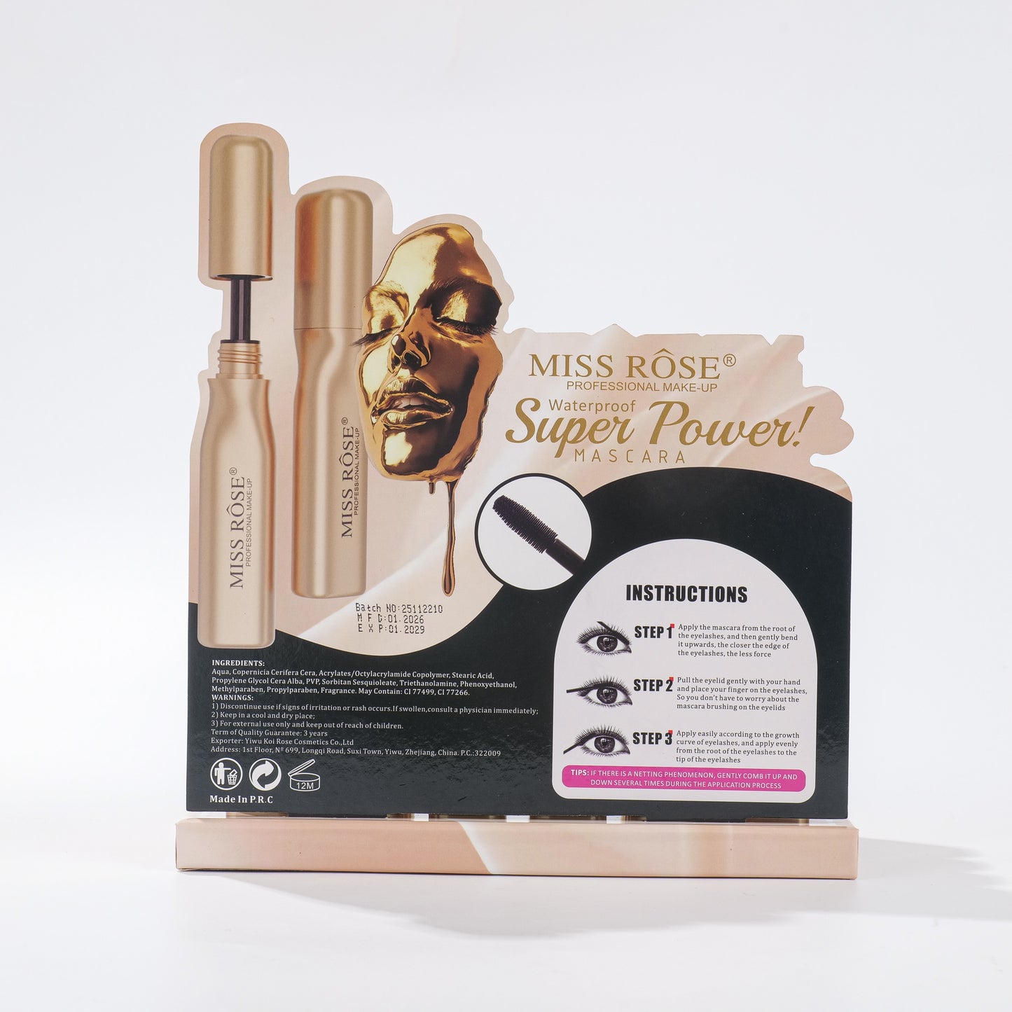 Miss Rose Waterproof Super Power Mascara | 7301-489M