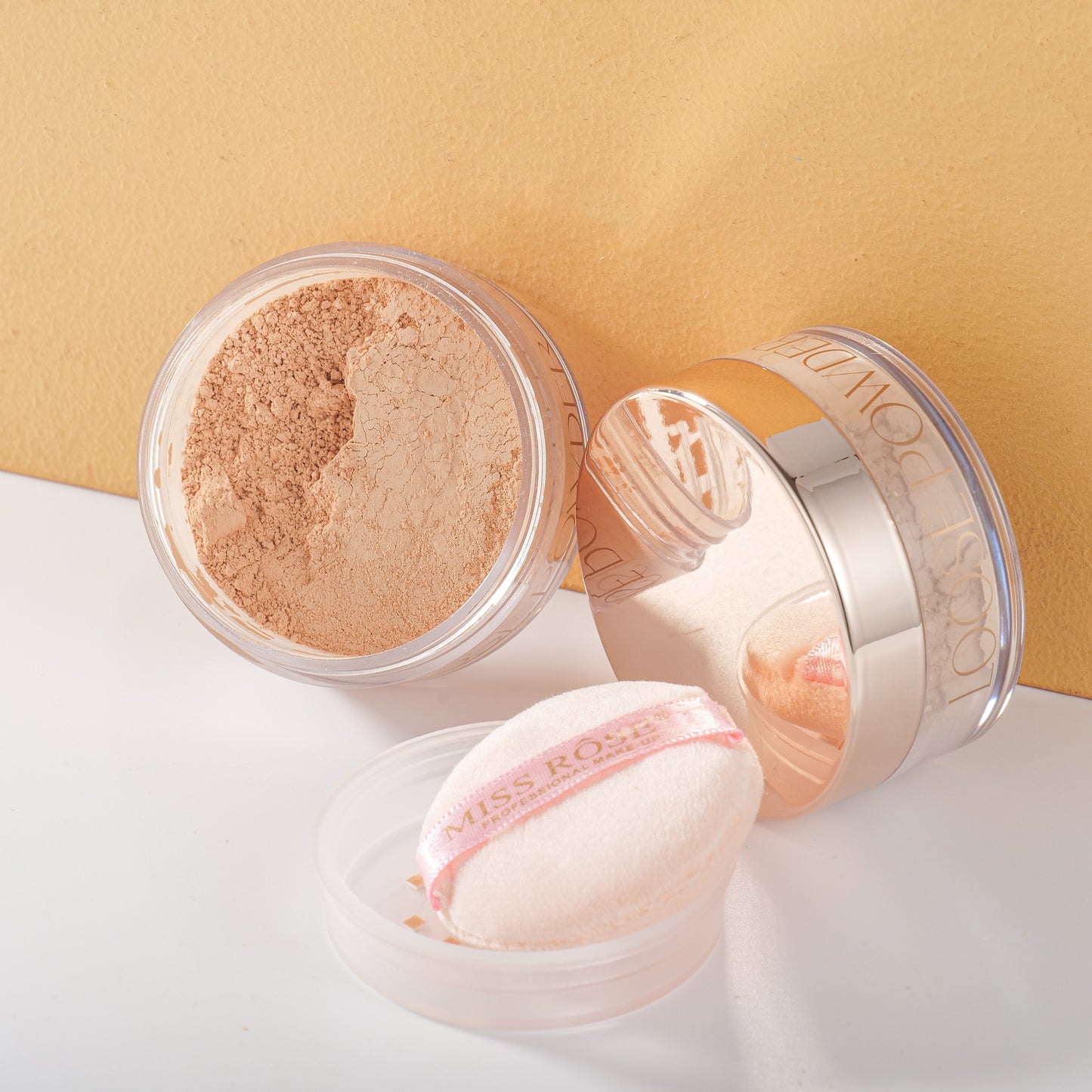 Miss Rose Cylindrical Bottle With Matte Gold Cap Loose Powder | 7003-080M