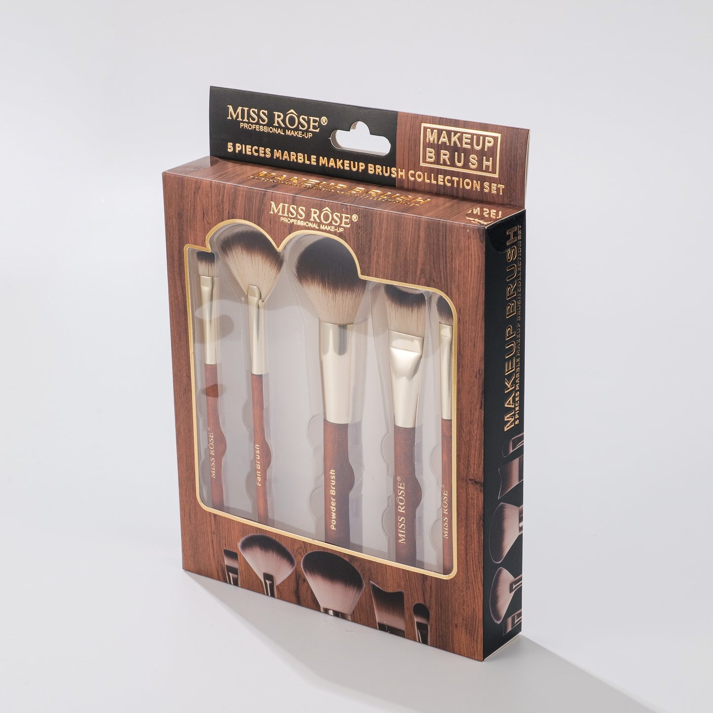 Miss Rose 5 Pieces Marble Makeup Brush Set