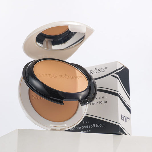 Miss Rose Black & White Two Tone Compact Powder | 7003-090S2