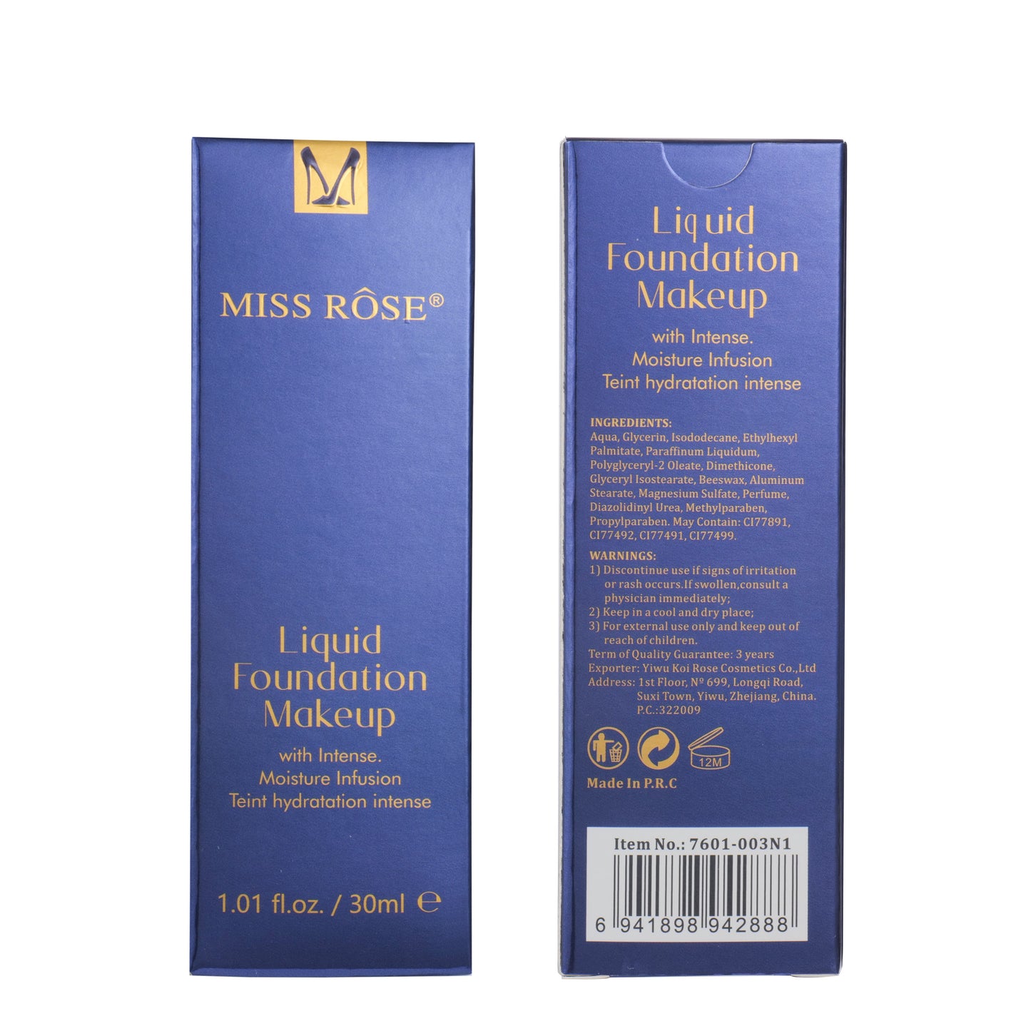 Miss Rose Moisture Infusion Liquid Foundation | 7601-003N