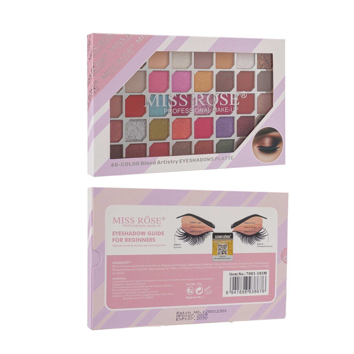 Miss Rose 40 Color Eyeshadow Palette | 7001-103N/M