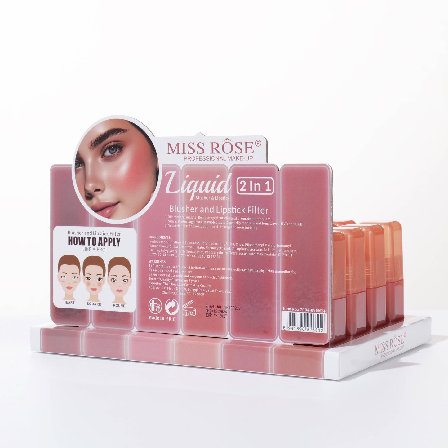 Miss Rose 2in1 Lipstick + Blusher | 7004-090N24