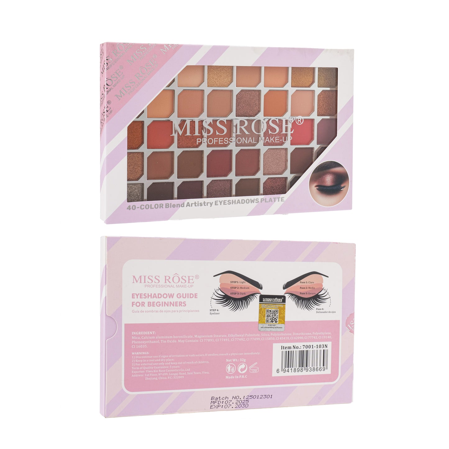 Miss Rose 40 Color Eyeshadow Palette | 7001-103N/M
