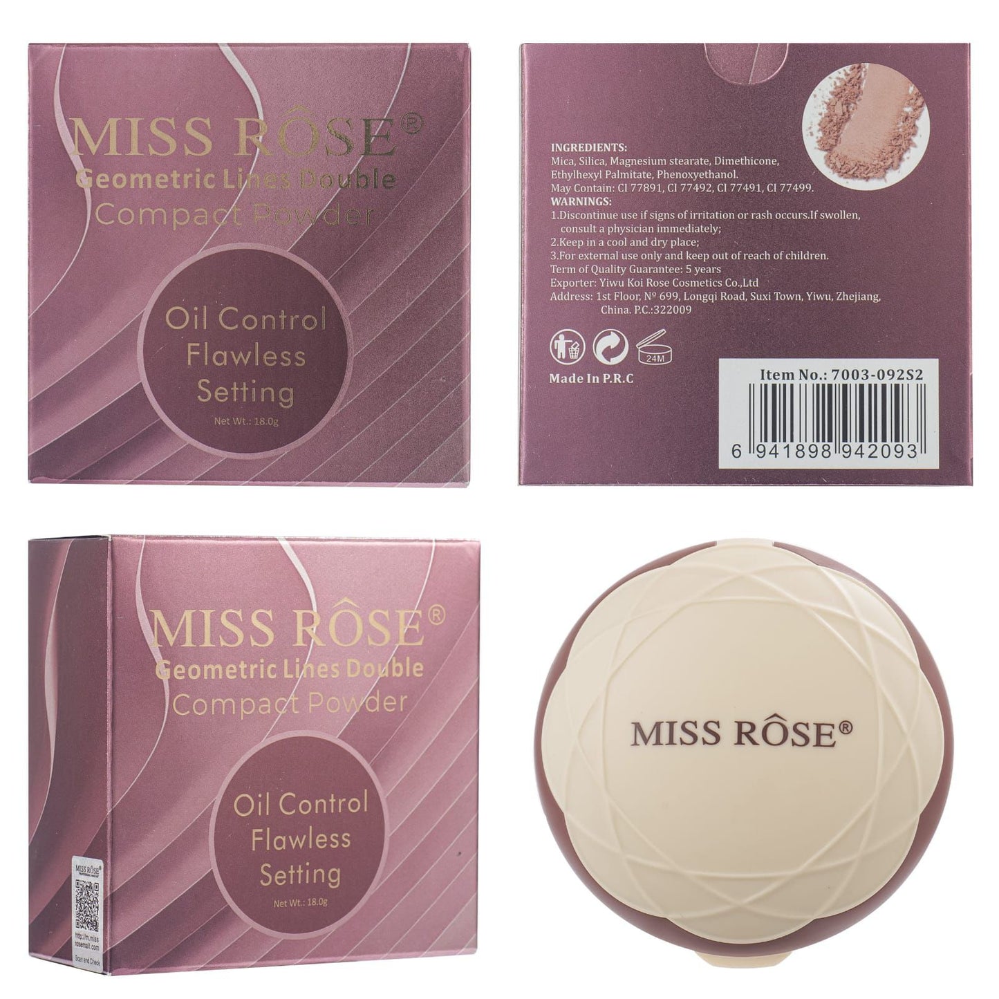 Miss Rose Oil Control Flawless Setting Powder |7003-092S2