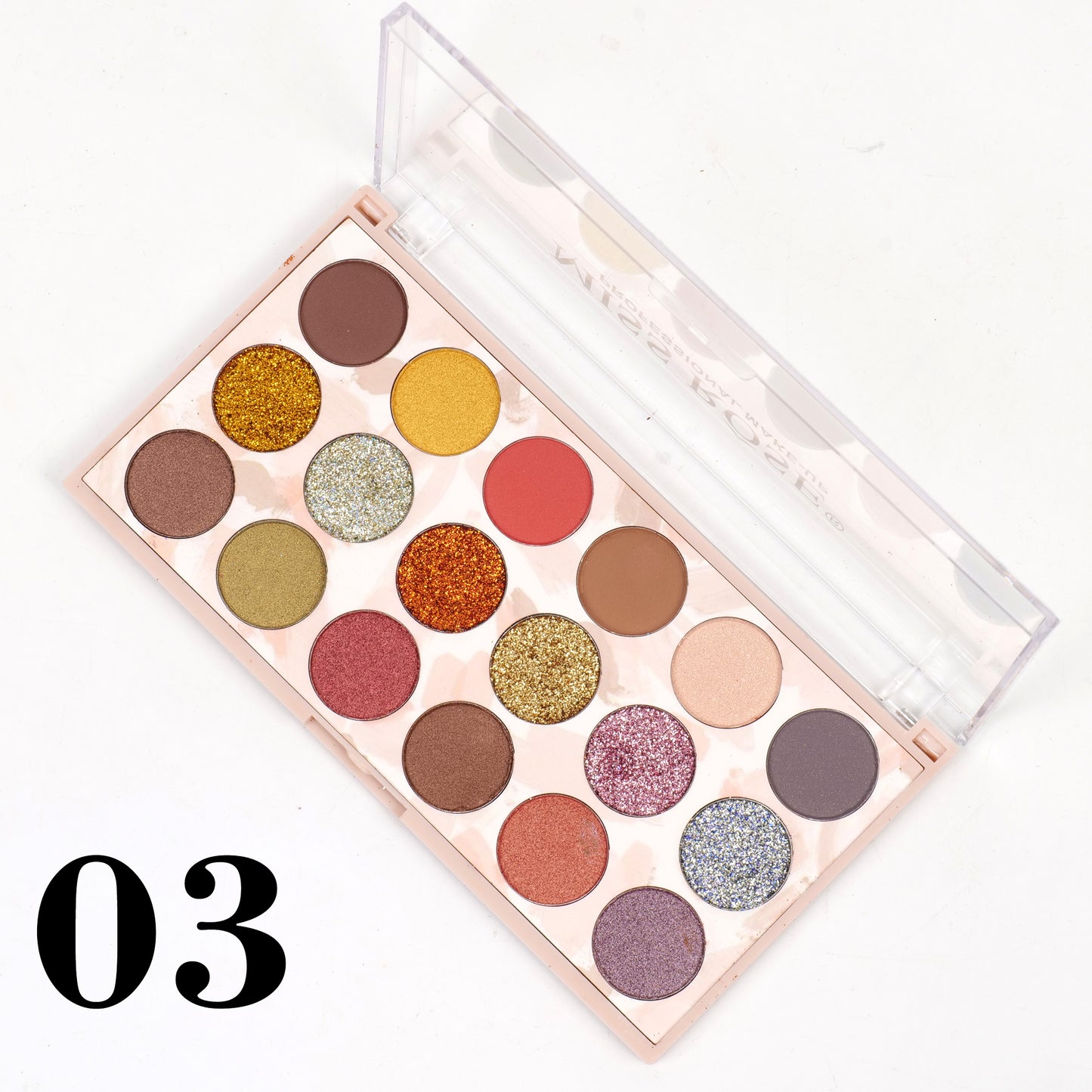 Miss Rose 12 Color Eyeshadow & 6 Color Glitter | 7001-020M