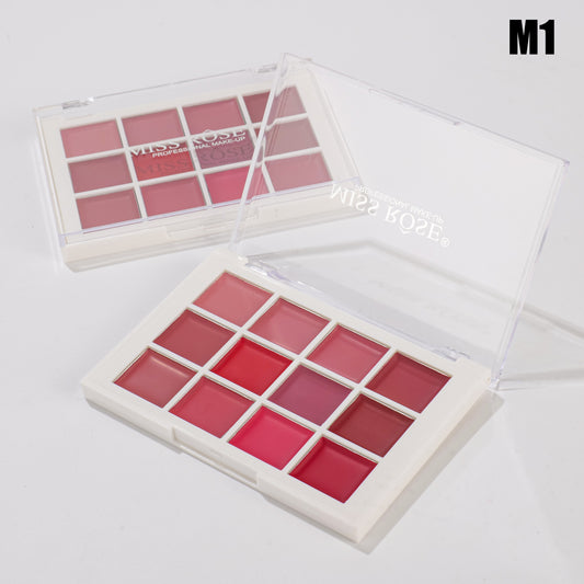 Miss Rose 12-Color Creamy Lipstick Palette | 7301-496DZ12