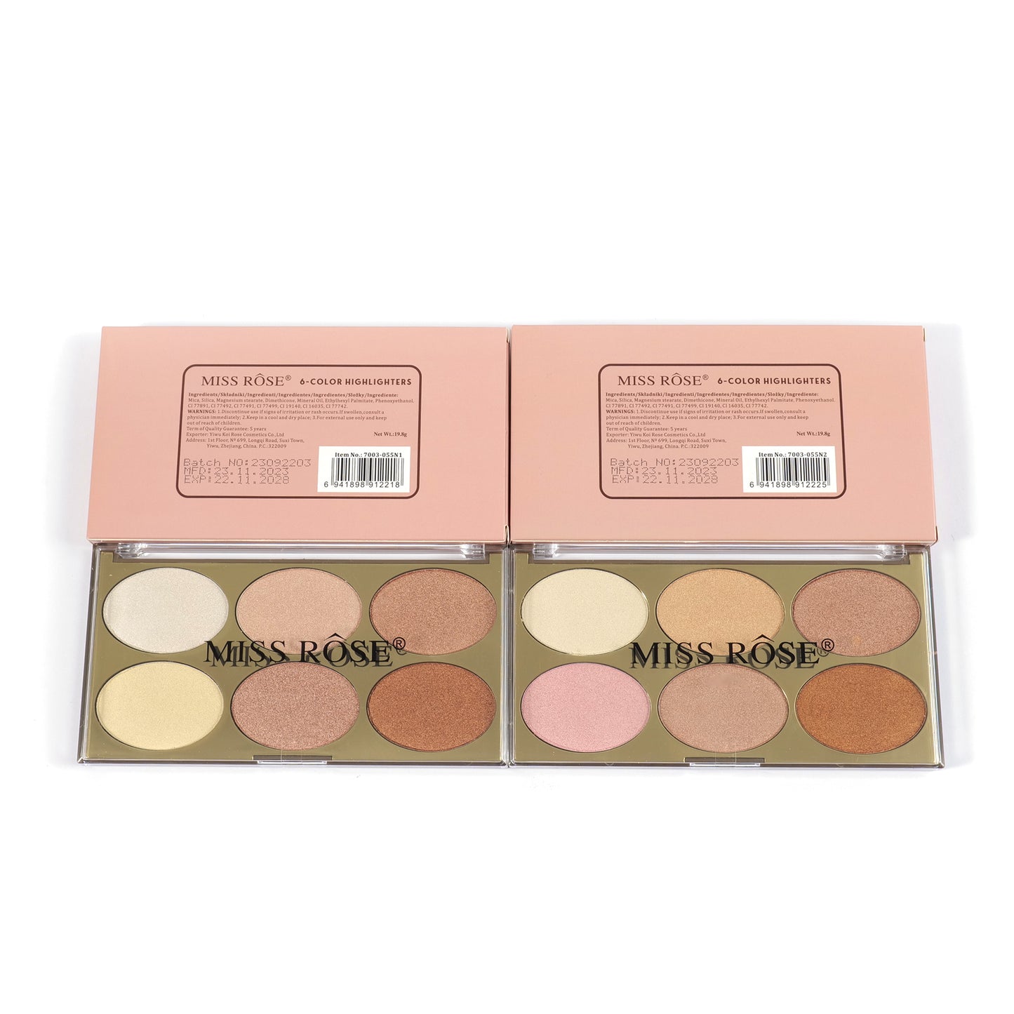 Miss Rose Gilded 6 Color Highlighter Palette | 7003-055N
