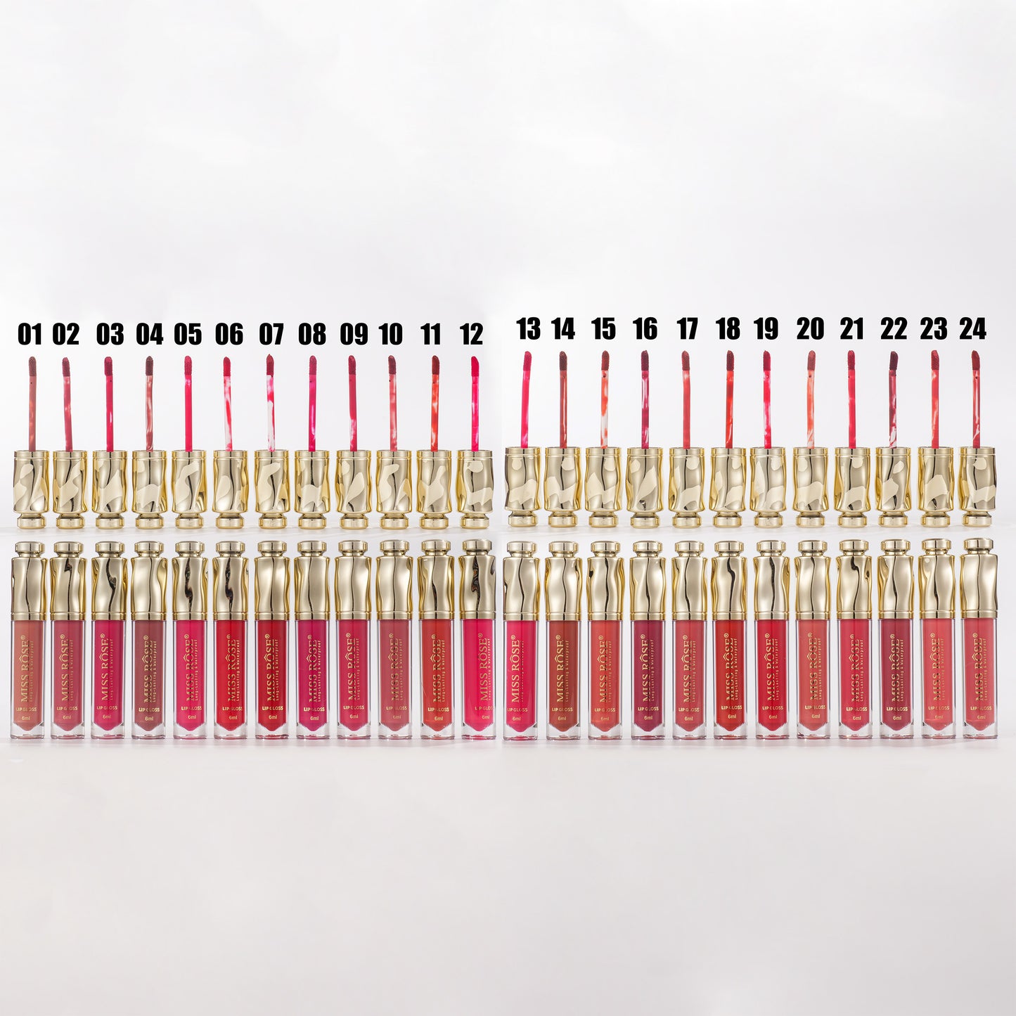 Miss Rose Diamond Capped Longlasting Lipgloss Set | 7701-011S24