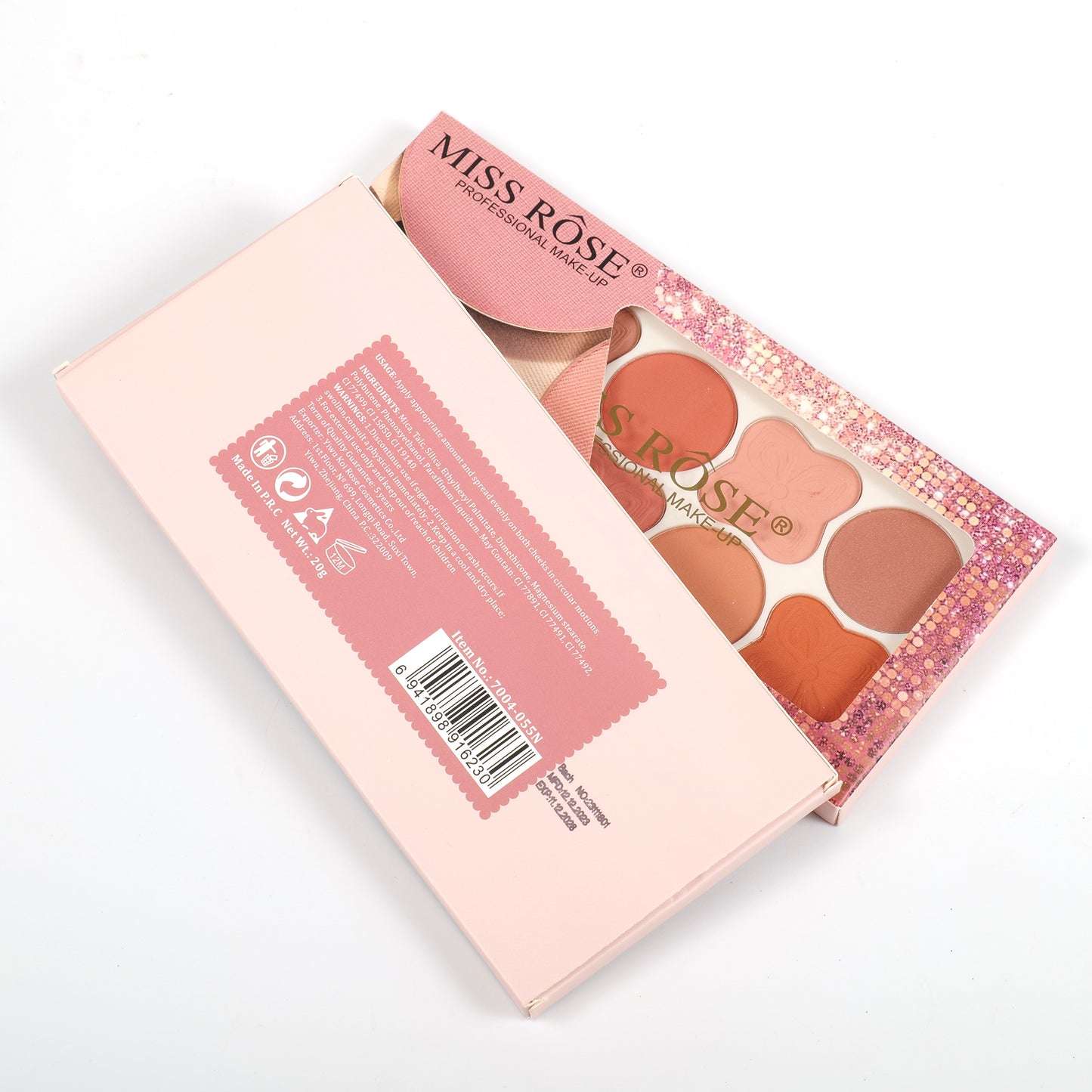 Miss Rose 8 Color Fashion Blusher Palette | 7004-055N
