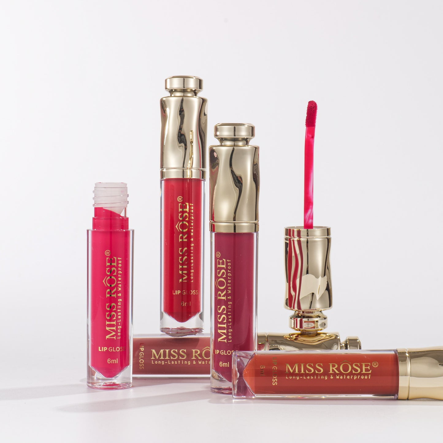Miss Rose Diamond Capped Longlasting Lipgloss Set | 7701-011S24