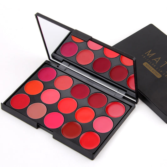 Miss Rose 15 Color Creamy Lipstick Palette | 7301-041I