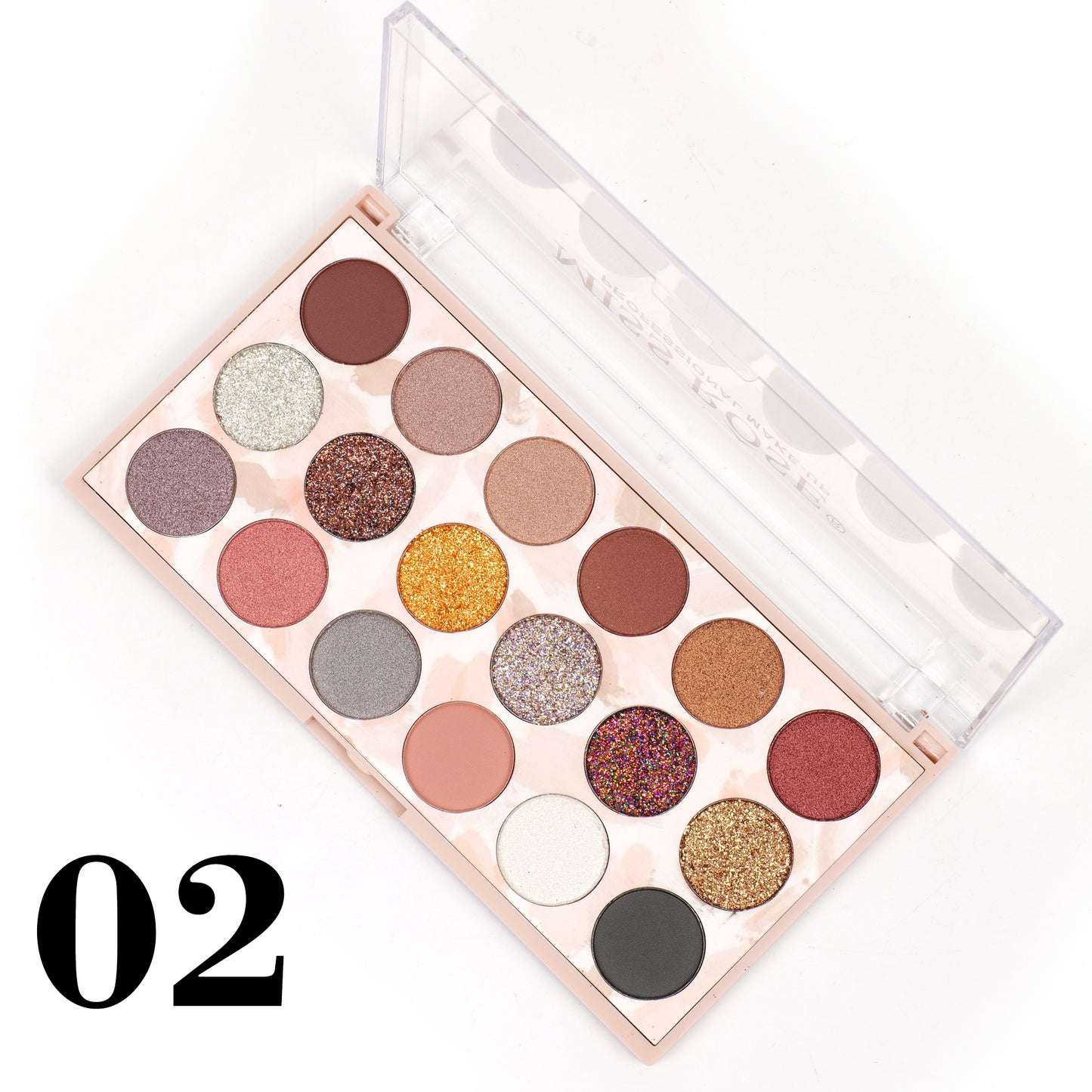 Miss Rose 12 Color Eyeshadow & 6 Color Glitter | 7001-020M